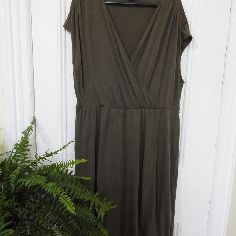 Khaki Green Jersey Wrap Dress - George 4x